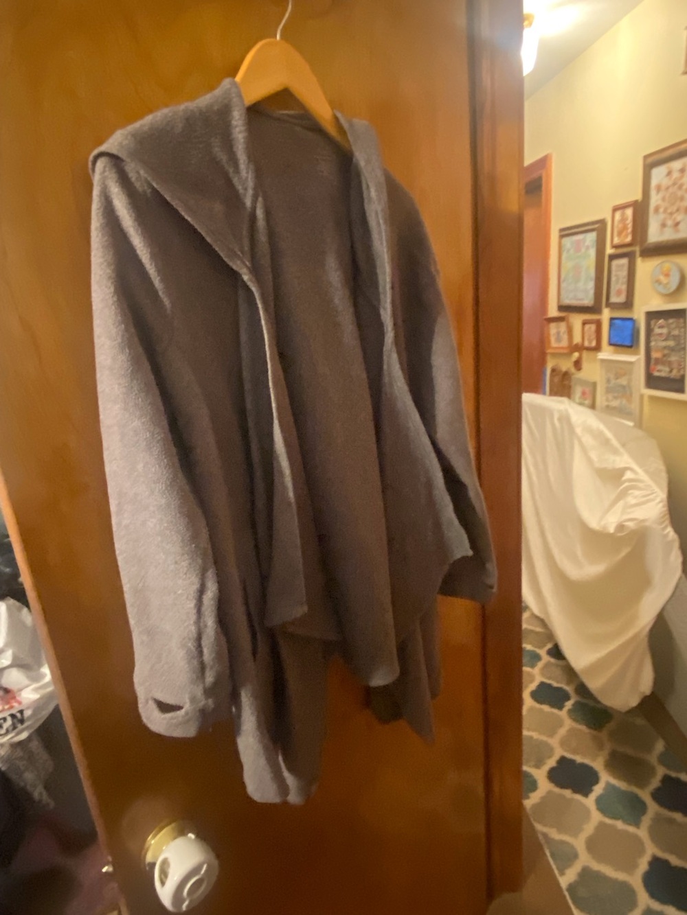 Cuddle Duds Cozy Hooded Women's Cardigan Jacket in Gray Size Large/XL